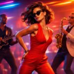 Soul On Ten by Luke Ai Music artwork showing a confident dancer performing with neon glowing text and a live band in a vibrant pop and R&B stage atmosphere