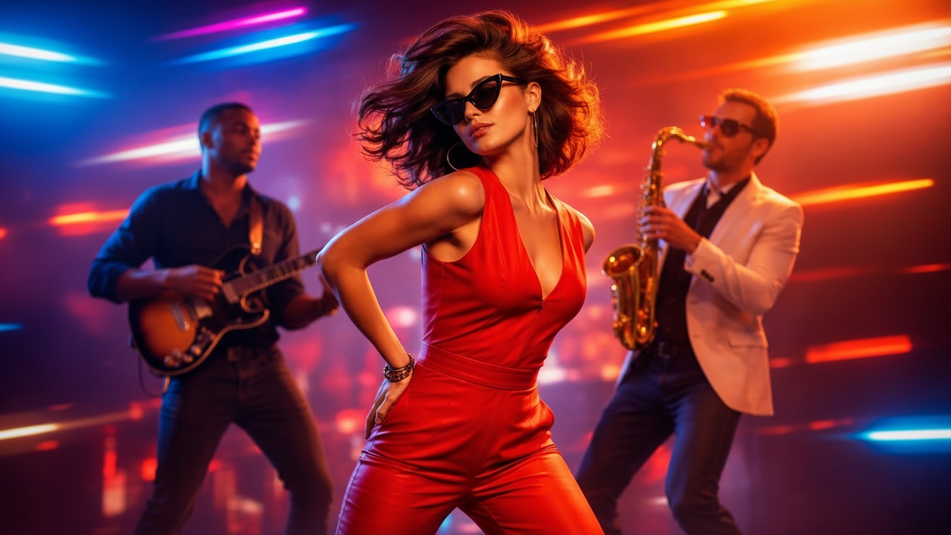 Soul On Ten by Luke Ai Music artwork showing a confident dancer performing with neon glowing text and a live band in a vibrant pop and R&B stage atmosphere