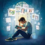 All The Things I Never Said by Luke Ai Music artwork showing a person sitting with a notebook surrounded by floating memories and thoughts representing unspoken feelings