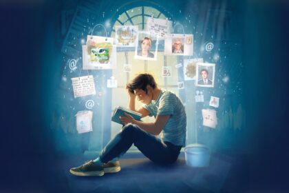 All The Things I Never Said by Luke Ai Music artwork showing a person sitting with a notebook surrounded by floating memories and thoughts representing unspoken feelings