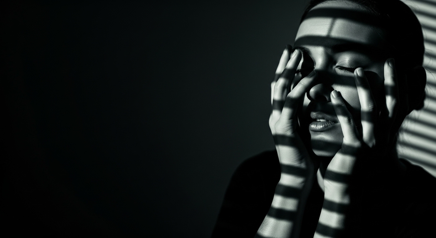 moody cinematic visual for Beautiful Cage by Luke Ai Music showing dramatic shadows and introspective atmosphere