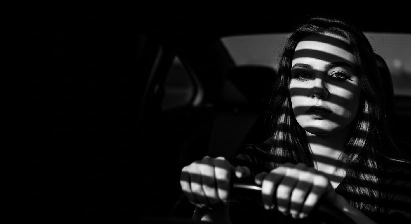 dramatic shadow portrait visual for Engine Running by Luke Ai Music representing emotional tension and unresolved conversation