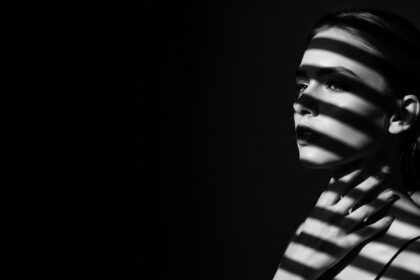 dramatic shadow portrait visual for My Throat Closed by Luke Ai Music representing emotional silence and internal tension