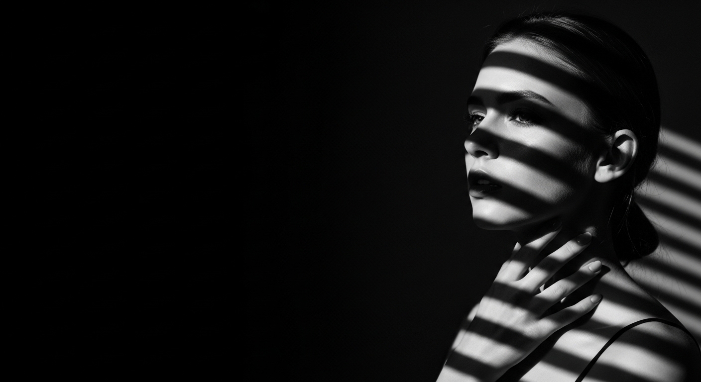 dramatic shadow portrait visual for My Throat Closed by Luke Ai Music representing emotional silence and internal tension