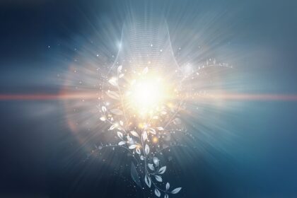 Sunlight Healing by Luke Ai Music artwork showing radiant sunlight bursting through a glowing organic shape symbolizing renewal and emotional healing