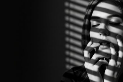 dramatic shadow portrait visual for Taste The Salt by Luke Ai Music symbolizing nostalgic memories and quiet reflection