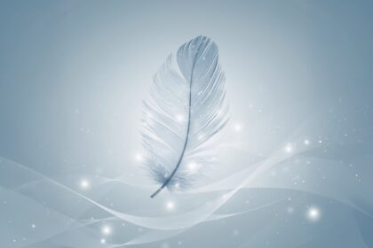 The Space Where You Breathe by Luke Ai Music artwork showing a floating feather in a calm airy space symbolizing lightness, peace, and relaxation
