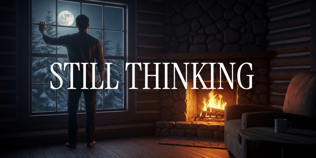 Midnight fireplace with glowing embers and emotional music live stream ambience