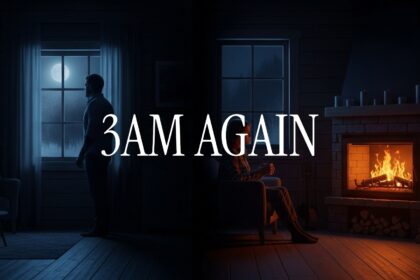 Late night fireplace with glowing embers and emotional music live stream ambience