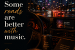 A neon-lit sports car driving through a city at night beneath the quote "Some Roads Are Better With Music." from Luke Ai Music Daily Vibes #003.